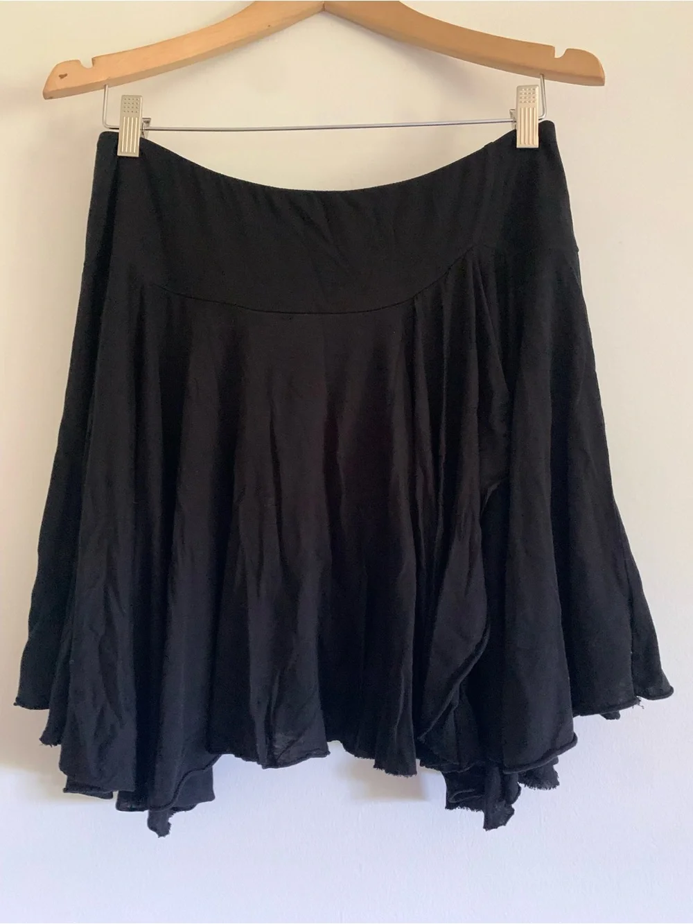Velvet Graham & Spencer Black Skater Swing Wrap Skirt, Raw Hem, Black, Small